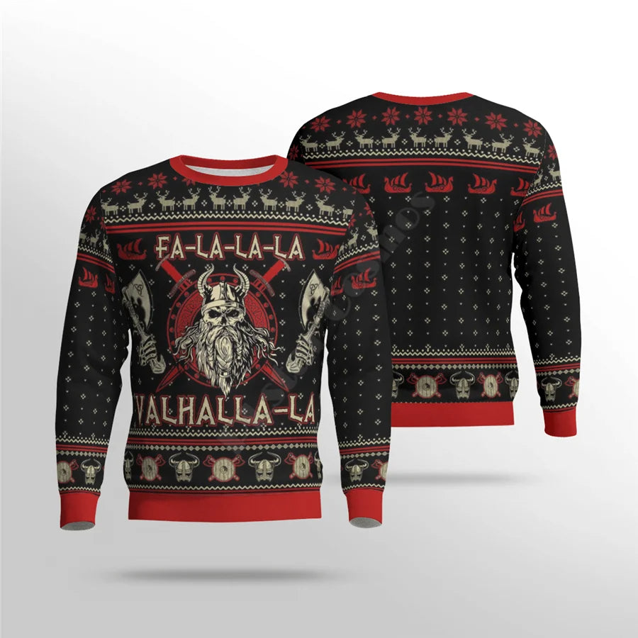 Hommes | YuleTattoo | Viking Kersttrui Heren - Noorse Foute Trui Gebreid Trui