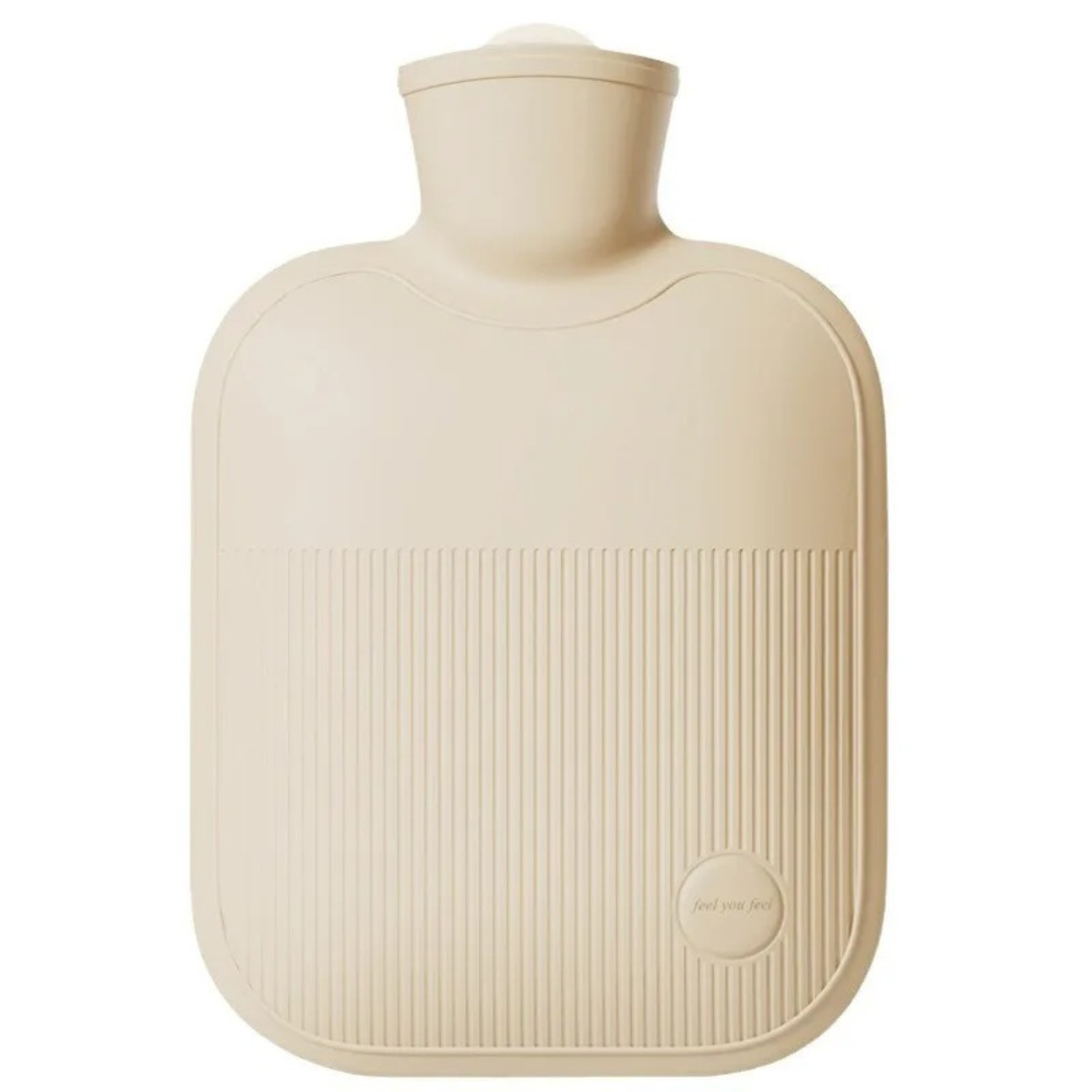 Grote Warmwaterkruik 2 Liter met Zachte Fleece Hoes – Lekvrije Sluiting, Warmte voor Voeten, Handen & Rug, 4 Kleuren