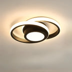 Moderne LED Plafondlamp met Dubbel Ringdesign – Plafonnière voor Hal, Gang & Kantoor, Rond, Vierkant of Golf, Zwart of Wit – Twilight Rings Rond Zwart