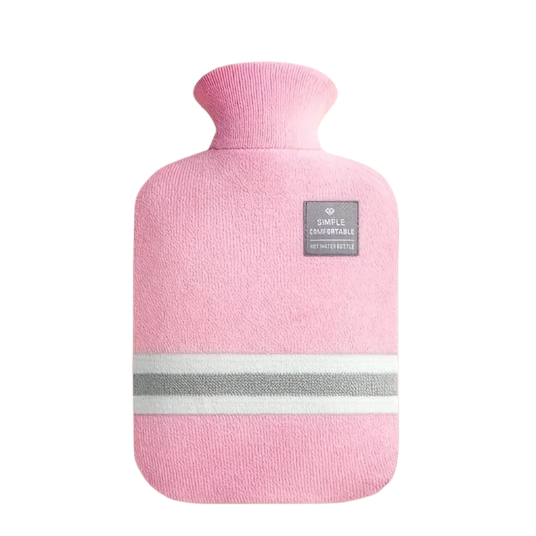 Warmwaterkruik met Gebreide Hoes 1 Liter – Zachte Warmte voor Koude Winteravonden, 5 Kleuren