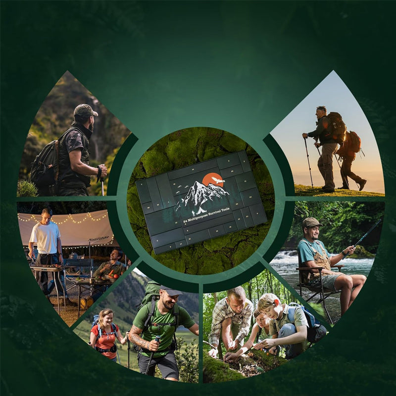 Outdoor Survival Adventskalender 24 Dagen – Adventskalender met Kampeer Gadgets & Gereedschap