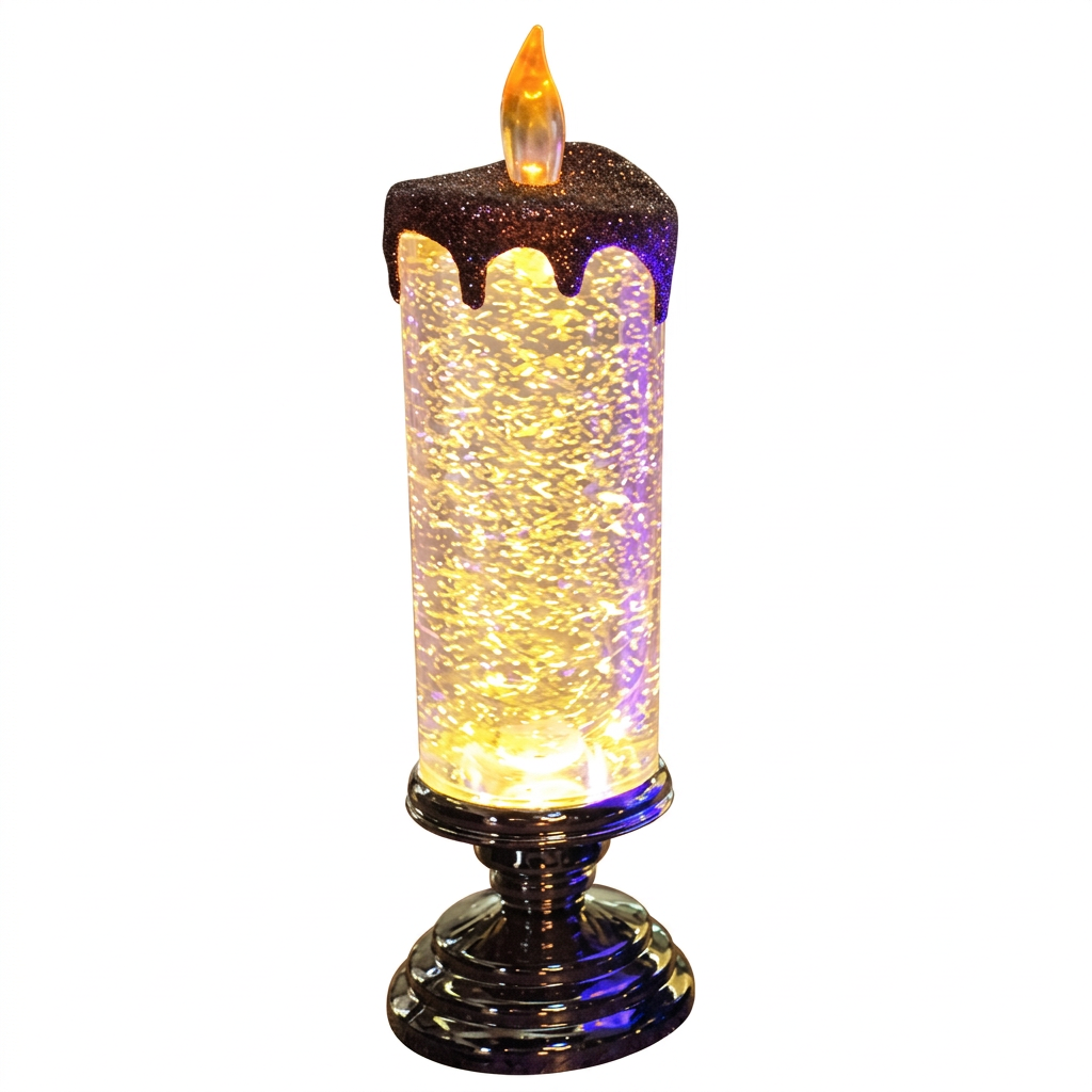 Magische Kerstverlichting – LED Glitterlamp met Water & Dwarrelende Glitter, Kerstdecoratie in Blauw, Goud, Rood of Zilver – TwinkleFlame
