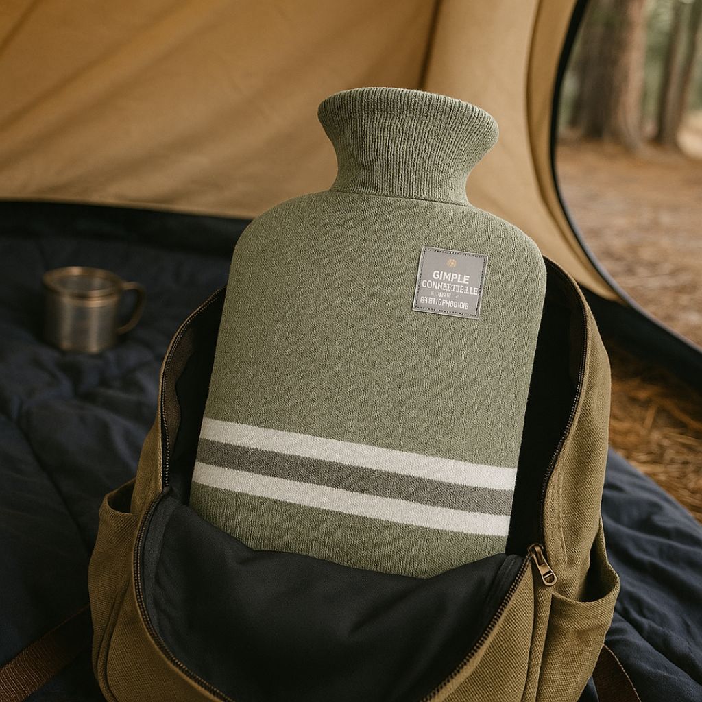 Warmwaterkruik met Gebreide Hoes 1 Liter – Zachte Warmte voor Koude Winteravonden, 5 Kleuren Groen