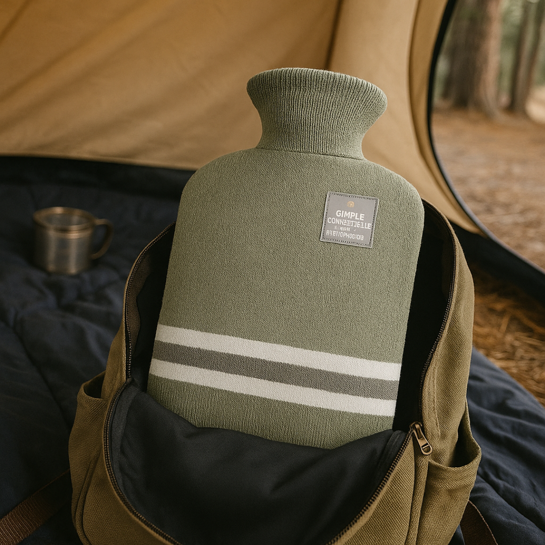 Warmwaterkruik met Gebreide Hoes 1 Liter – Zachte Warmte voor Koude Winteravonden, 5 Kleuren Groen