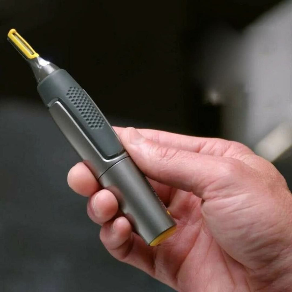 Precisietrimmer voor Baard, Neus en Wenkbrauwen – Draadloze Detailtrimmer met LED-Verlichting & Ergonomische Grip