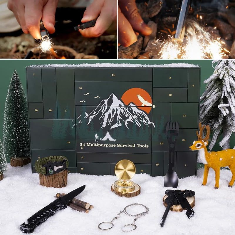 Outdoor Survival Adventskalender 24 Dagen – Adventskalender met Kampeer Gadgets & Gereedschap