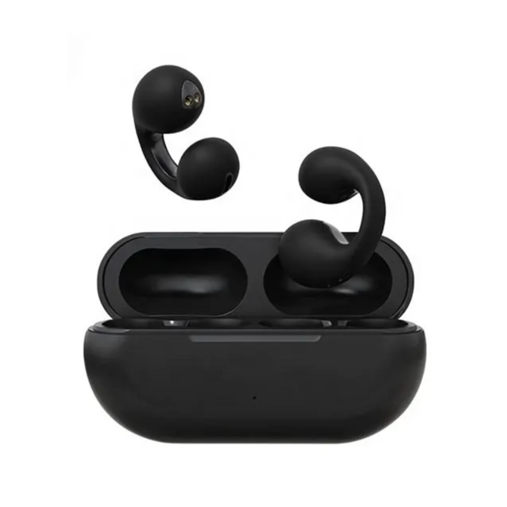 Draadloze Oordopjes – Botgeleiding Bluetooth Oordopjes, Open-Ear, Waterbestendig, Tot 8 Uur Batterij, Zwart of Wit – EchoSonic Zwart