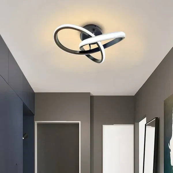 Moderne LED Plafondlamp met Dubbel Ringdesign – Plafonnière voor Hal, Gang & Kantoor, Rond, Vierkant of Golf, Zwart of Wit – Twilight Rings