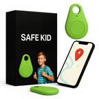 Kinder GPS-Tracker Waterdicht met Real-Time Locatie & SOS-Alarm | Klein, Licht, Draagtasje en Beveiligingsfuncties Groen