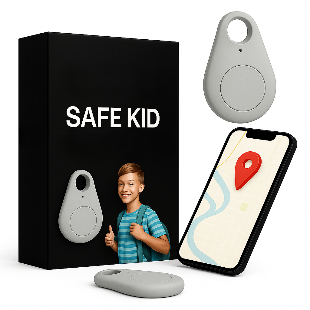 Kinder GPS-Tracker Waterdicht met Real-Time Locatie & SOS-Alarm | Klein, Licht, Draagtasje en Beveiligingsfuncties Zilver