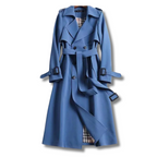 Luna | Klassieke Dames Winter Trenchcoat met Ceintuur - Gevoerde Lange Double-Breasted Mantel met Reverskraag