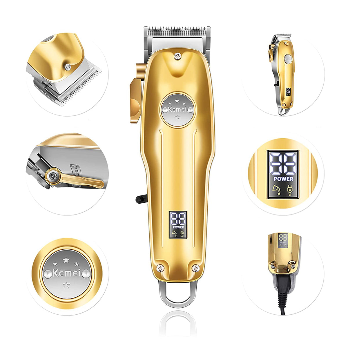 3-in-1 Professionele Haartrimmer Set - Draadloze Trimmer, T-Blade Outliner en Foil Scheerapparaat voor Mannen