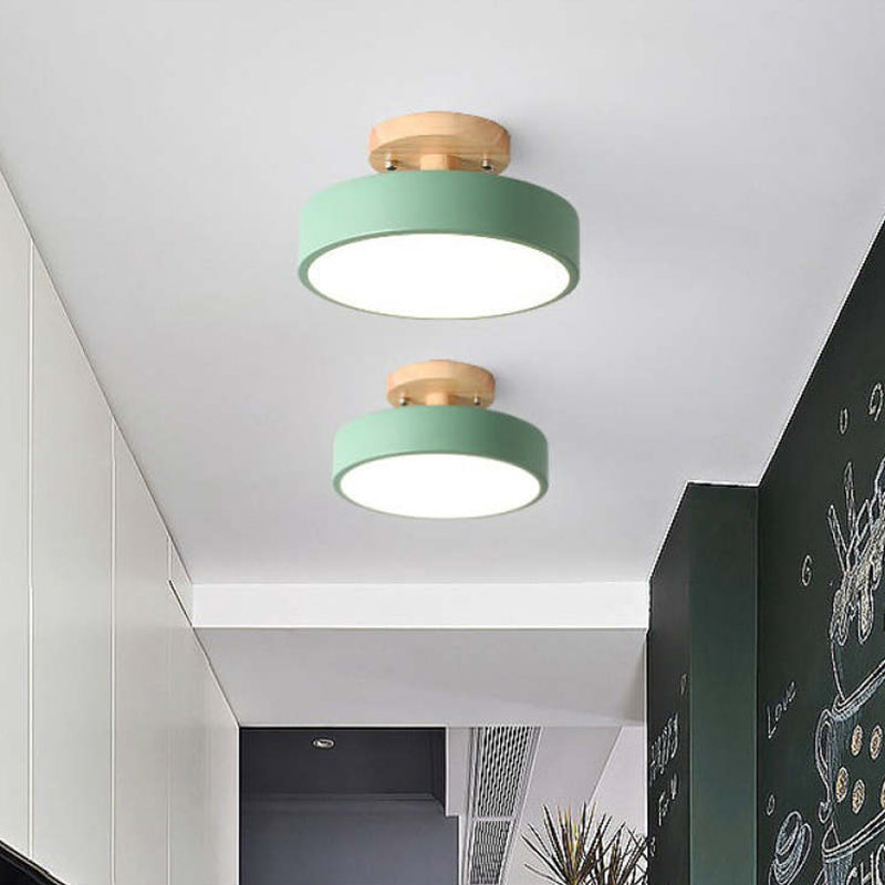 Moderne LED Plafondlamp – Plafonnière van Hout & Acryl voor Slaapkamer, Eetkamer & Woonkamer, 5 Kleuren – LunaLux Groen