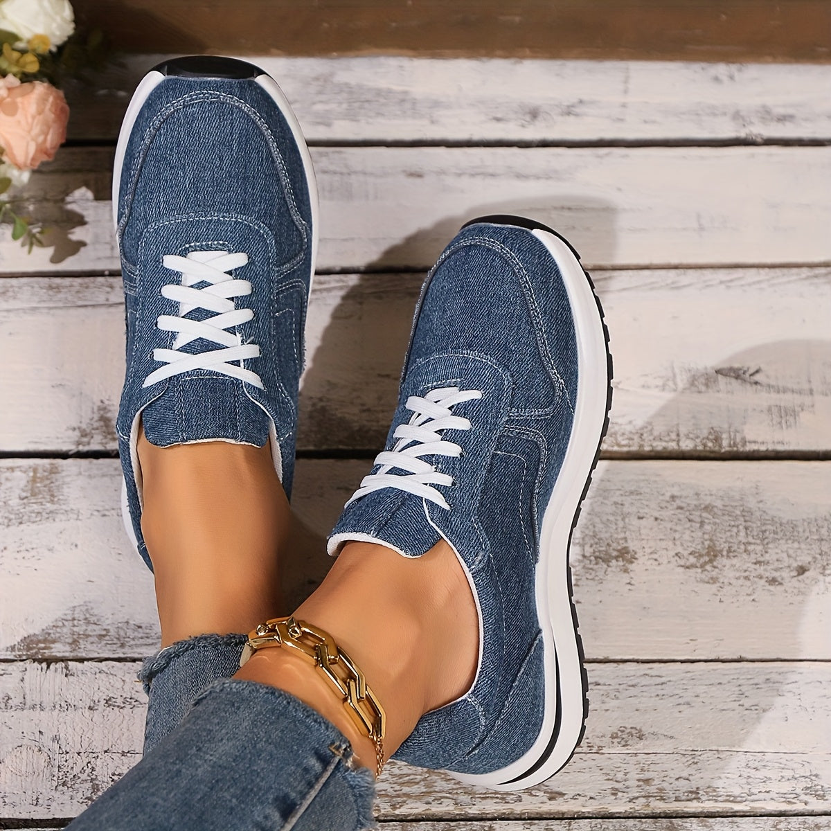 Damaris | Comfortabele Dames Sneakers met Veterdesign - Lichtgewicht Casual Schoenen met Zachte Zool en Demping