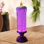 Magische Kerstverlichting – LED Glitterlamp met Water & Dwarrelende Glitter, Kerstdecoratie in Blauw, Goud, Rood of Zilver – TwinkleFlame
