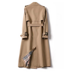 Luna | Klassieke Dames Winter Trenchcoat met Ceintuur - Gevoerde Lange Double-Breasted Mantel met Reverskraag
