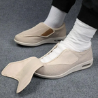 Brede Diabetische Schoenen voor Gezwollen Voeten – Comfortabel & Ademend Beige