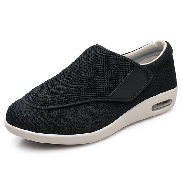 Brede Diabetische Schoenen voor Gezwollen Voeten – Comfortabel & Ademend Zwart