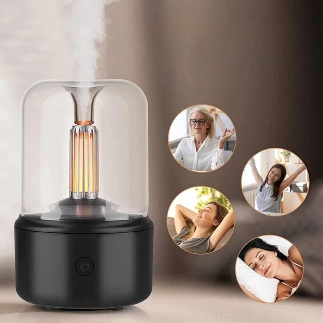 Luchtbevochtiger Ultrasoon Compact 120ml met LED Verlichting – Aroma Diffuser, Fluisterstil, tot 12 Uur – voor Slaapkamer & Bureau