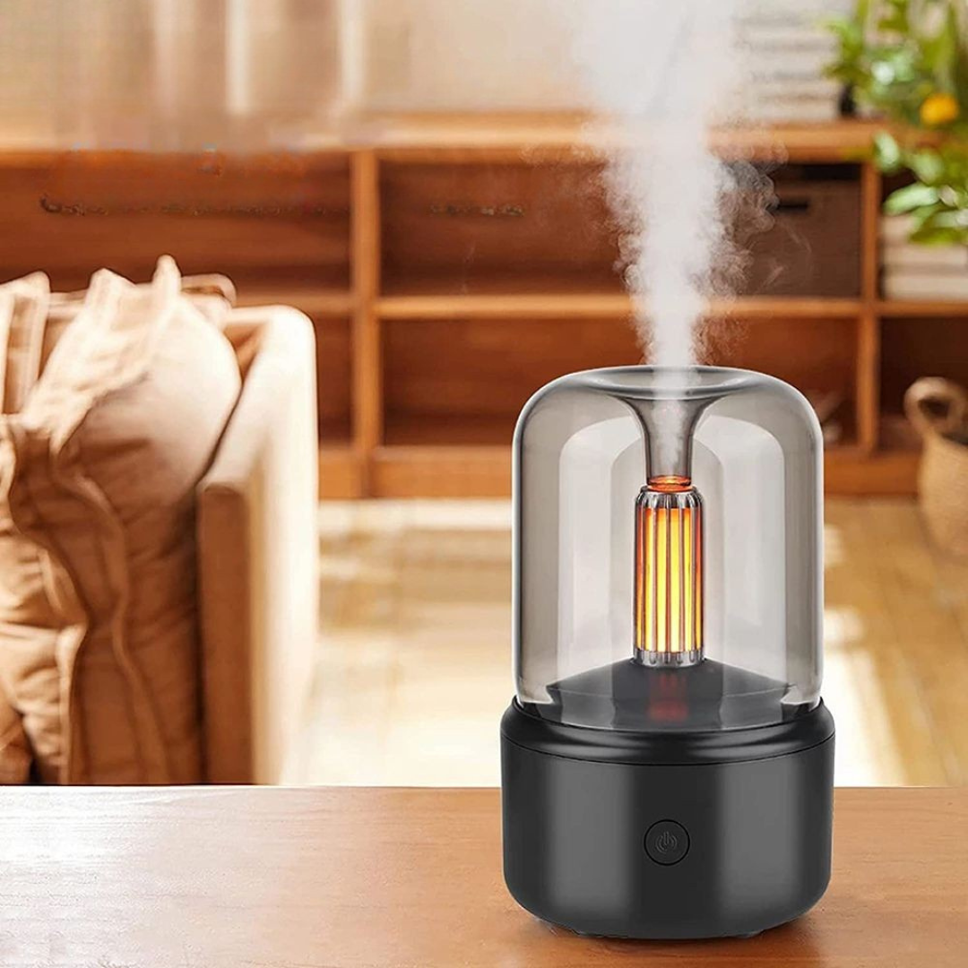 Luchtbevochtiger Ultrasoon Compact 120ml met LED Verlichting – Aroma Diffuser, Fluisterstil, tot 12 Uur – voor Slaapkamer & Bureau