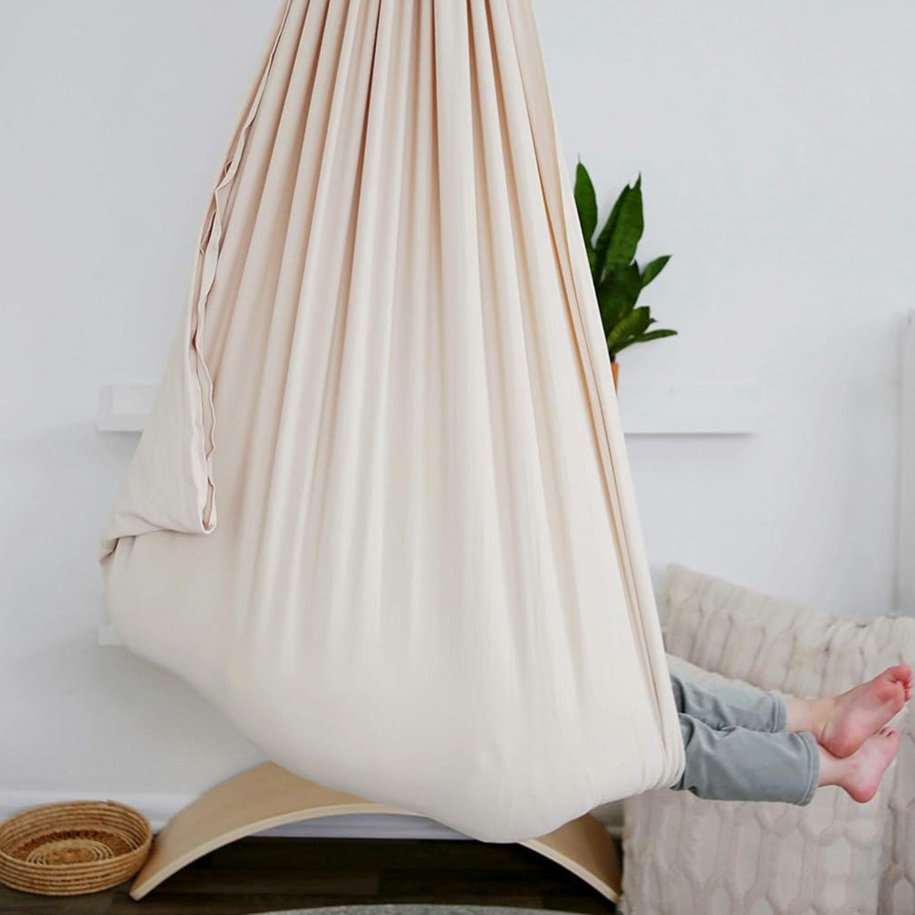 Kinderhangmat van Biologisch Katoen 100% – Rustgevende Schommelcocon voor Spel & Ontspanning Beige
