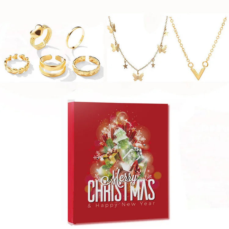 Sieraden Adventskalender – Adventskalender met 24 Sieraden in Goud & Zilver, Kettingen, Armbanden & Oorbellen voor Dames – Livia