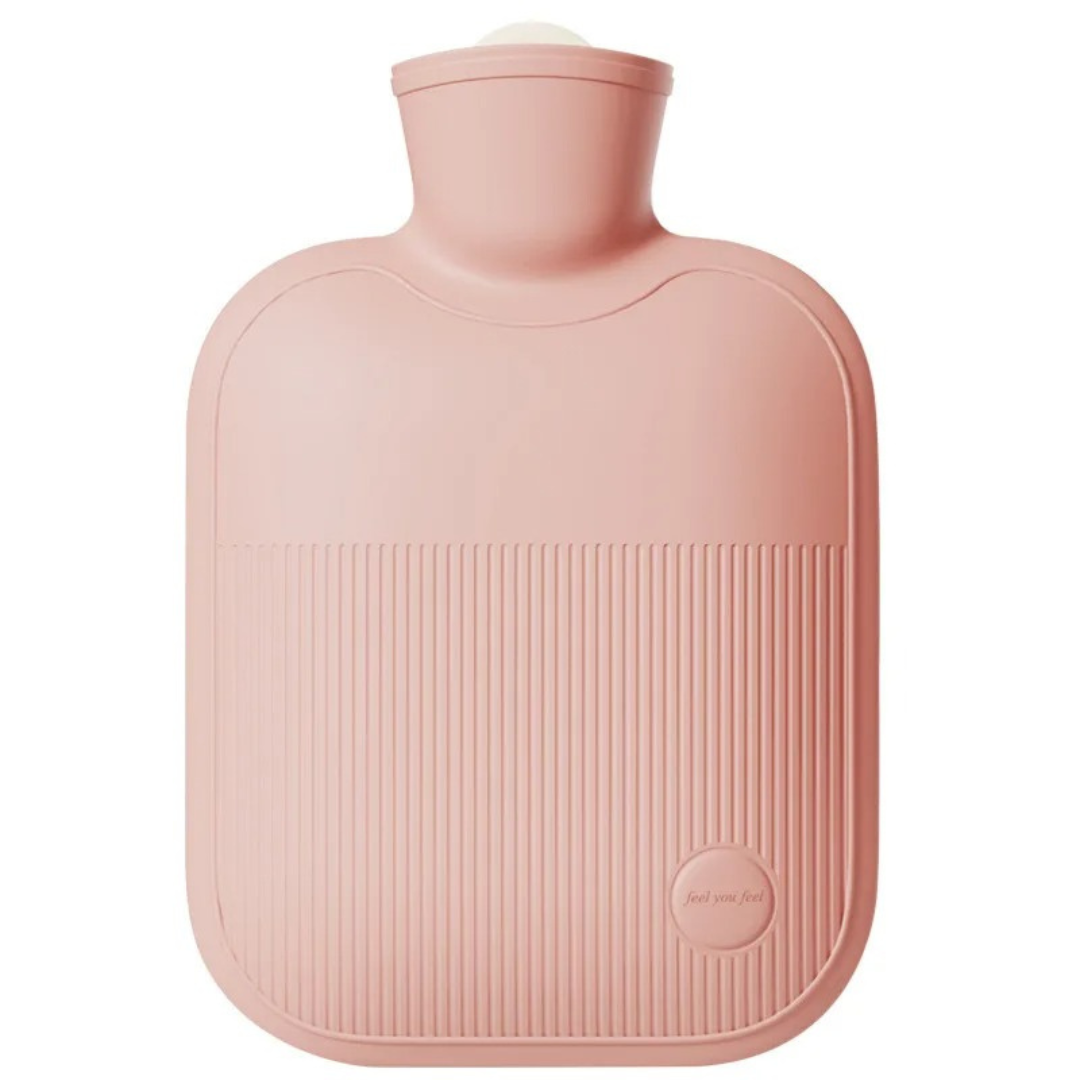 Grote Warmwaterkruik 2 Liter met Zachte Fleece Hoes – Lekvrije Sluiting, Warmte voor Voeten, Handen & Rug, 4 Kleuren