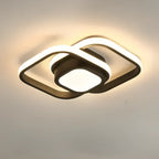 Moderne LED Plafondlamp met Dubbel Ringdesign – Plafonnière voor Hal, Gang & Kantoor, Rond, Vierkant of Golf, Zwart of Wit – Twilight Rings Vierkant Zwart