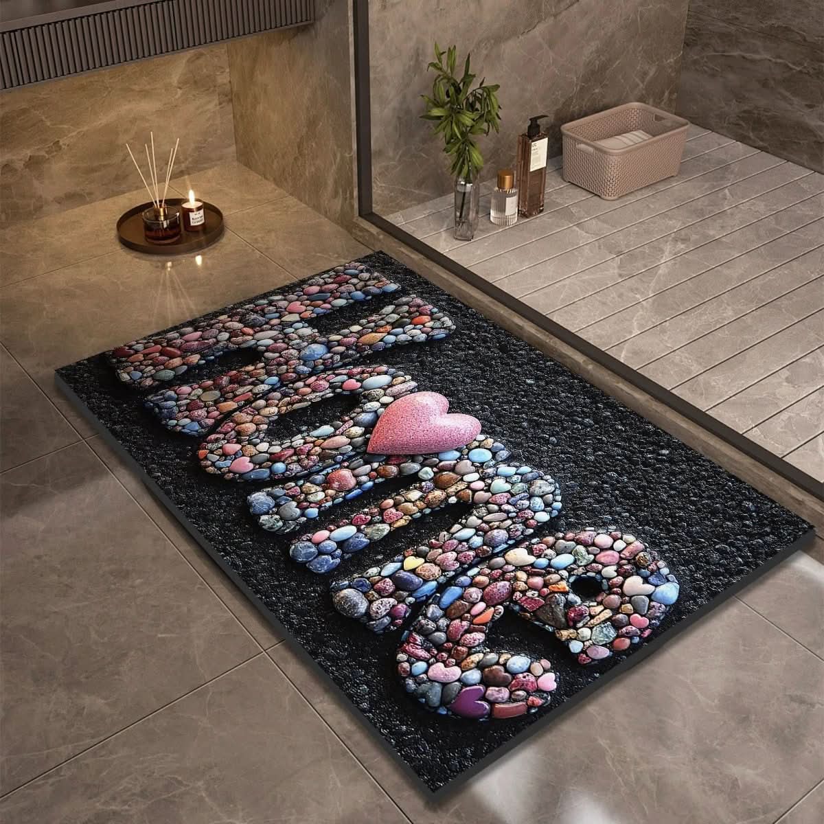 Diatomiet Badmat met Antislip Rubber Onderkant – Sneldrogende Badmat, 17 Designs, 40x60 tot 60x90 cm Design 9