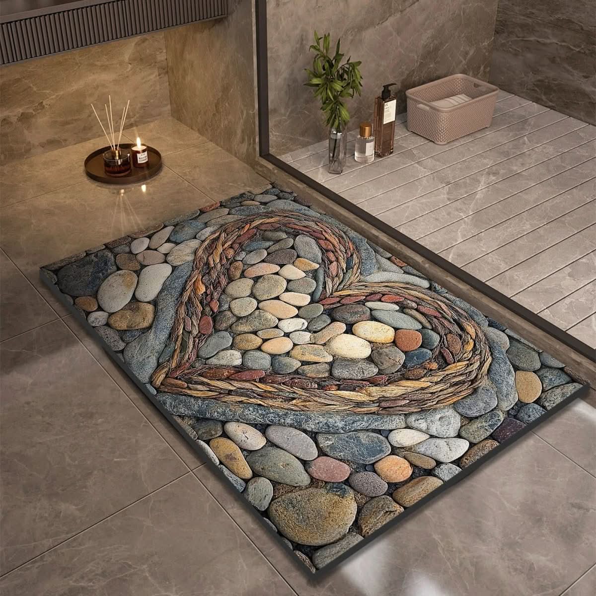 Diatomiet Badmat met Antislip Rubber Onderkant – Sneldrogende Badmat, 17 Designs, 40x60 tot 60x90 cm Design 11