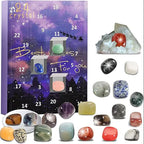 Edelstenen Adventskalender – 24 Natuurlijke Kristallen & Stenen om af te Tellen naar Kerst, Stenenverzamelaar Cadeau, 2 Varianten