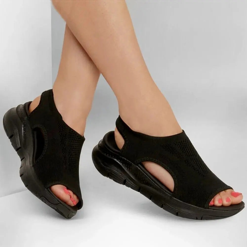 Ava | Dames Sandalen - Orthopedisch Comfort en Zachte Binnenzool Zwart