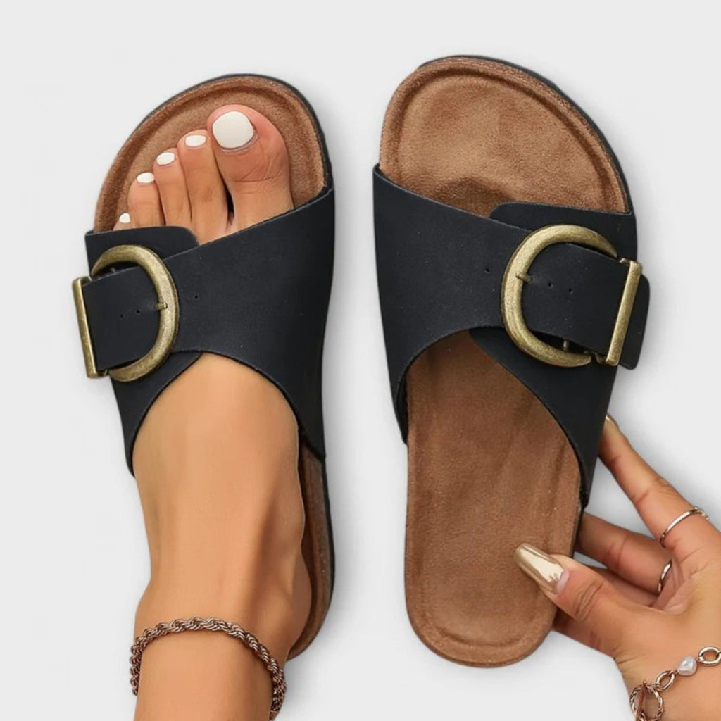 Ayla | Dames Sandalen - Ergonomische Ondersteuning, Elegant Zwart