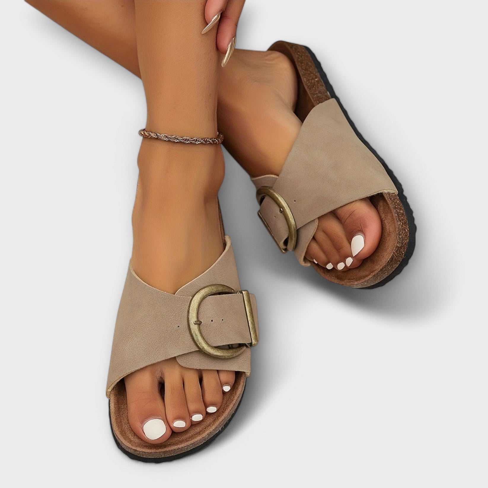 Ayla | Dames Sandalen - Ergonomische Ondersteuning, Elegant Khaki