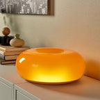 Bauhaus Donut Hanglamp en Wandlamp van Glas en Metaal met Dimbare LED Verlichting – Modern Ontwerp voor Elke Ruimte Oranje