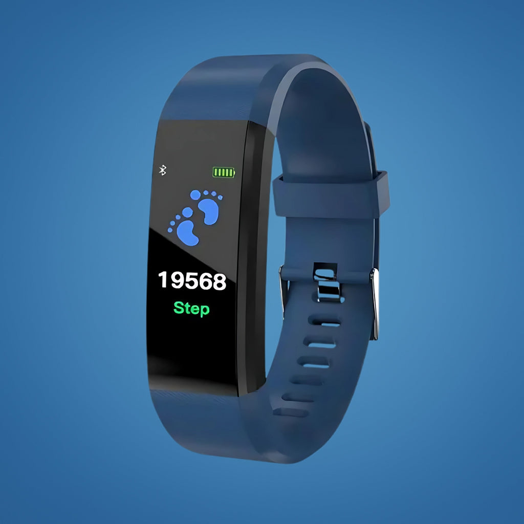 Veiligheidshorloge voor Senioren met Valdetectie GPS Tracker Gezondheidsmeter Hartslagmeting Noodknop Blauw