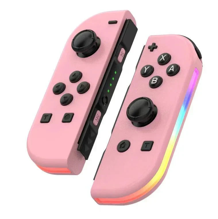 Bluetooth-joystick voor Nintendo Switch, unieke kleuren, draadloze LED-handgreep Roze