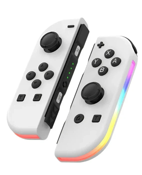 Bluetooth-joystick voor Nintendo Switch, unieke kleuren, draadloze LED-handgreep Wit