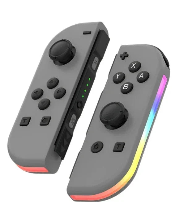 Bluetooth-joystick voor Nintendo Switch, unieke kleuren, draadloze LED-handgreep Grijs