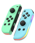 Bluetooth-joystick voor Nintendo Switch, unieke kleuren, draadloze LED-handgreep Groen Blauw
