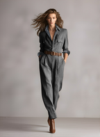 Brianna | Dames Jumpsuit - Luxe Tweed, Geruit Patroon (Zonder Riem)