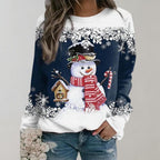 Warme Kersttrui voor Dames – Zachte Wintertrui met Kerstmotief, 8 Kleuren, M–3XL – Zahara Donkerblauw