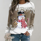 Warme Kersttrui voor Dames – Zachte Wintertrui met Kerstmotief, 8 Kleuren, M–3XL – Zahara Aardebruin