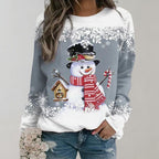 Warme Kersttrui voor Dames – Zachte Wintertrui met Kerstmotief, 8 Kleuren, M–3XL – Zahara Grijs