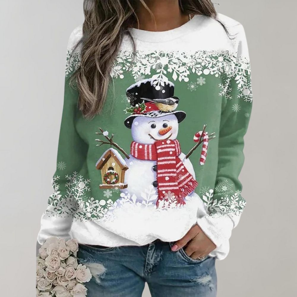 Kersttrui Dames - Warme Gebreide Foute Kerstsweater Dames Groen