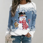 Warme Kersttrui voor Dames – Zachte Wintertrui met Kerstmotief, 8 Kleuren, M–3XL – Zahara Blauw