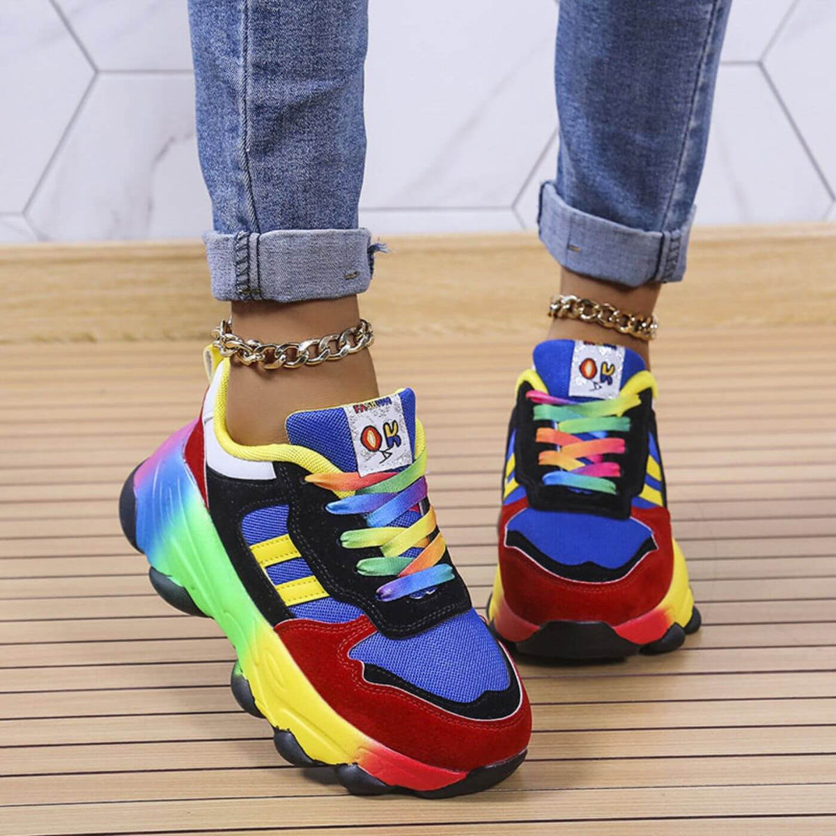 Inspire | Comfortabele Dames Sneakers met Vetersluiting - Veterschoenen met Dempende Zool voor Wandelen