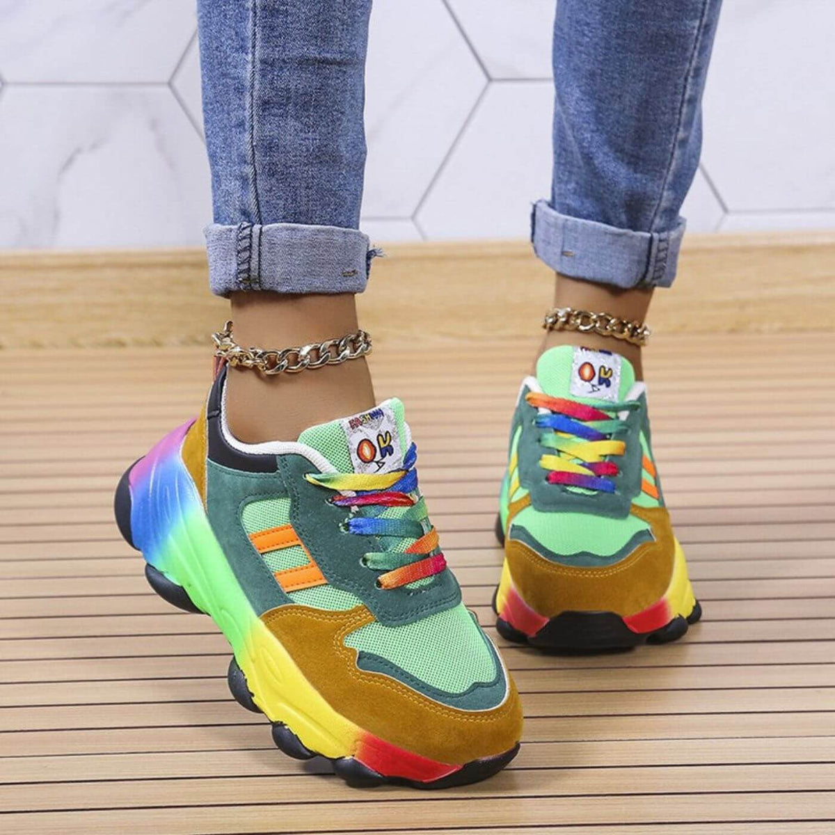 Inspire | Comfortabele Dames Sneakers met Vetersluiting - Veterschoenen met Dempende Zool voor Wandelen