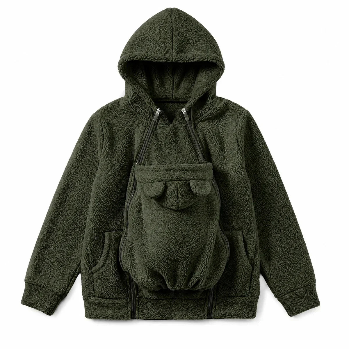 Zachte Fleece Draaghoodie met Voorzak voor Babydragen – Babydraag Hoodie voor Mama & Papa, 5 Kleuren, S–XXL
