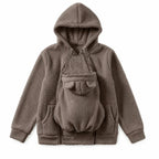 Zachte Fleece Draaghoodie met Voorzak voor Babydragen – Babydraag Hoodie voor Mama & Papa, 5 Kleuren, S–XXL